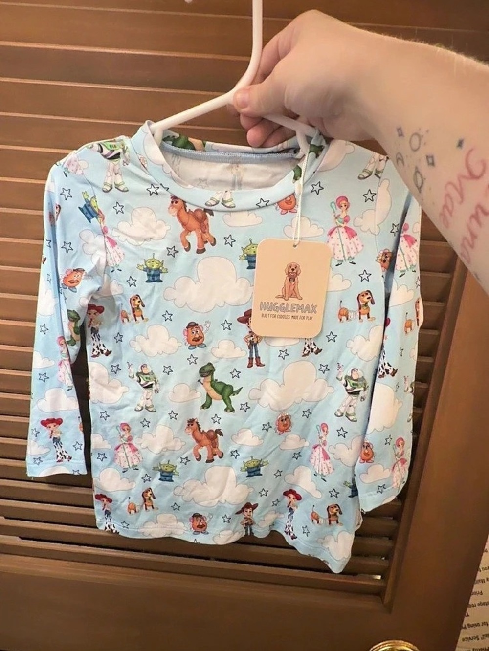 HuggleMax Kids Blue Toy Story Long Sleeve “Terry Crew” Bamboo Shirt